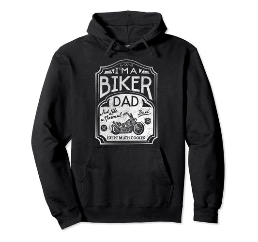 Biker Dad Hoodie - Minimalist Print Unisex - T-Shirt, Sweatshirt, Hoodie