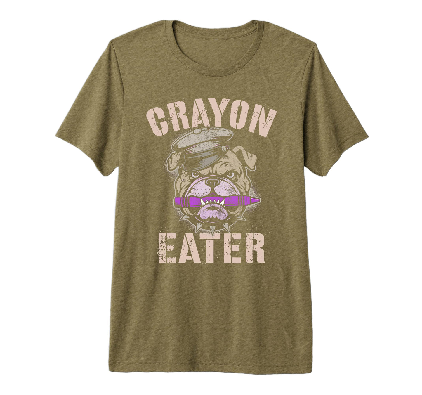 Proud Crayon Eater Bulldog Soldier Dad T-Shirt - Unique Graphic for Adults - T-Shirt, Sweatshirt, Hoodie