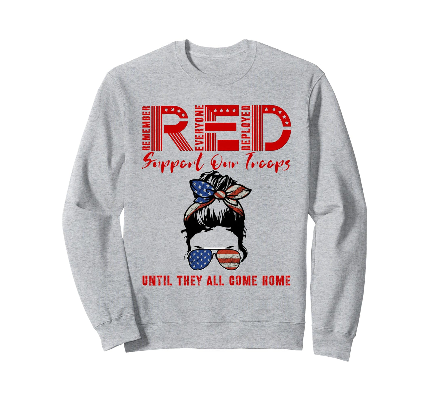 Friday We Wear Red Friday Military Sweatshirt - Minimalist Print Unisex - T-Shirt, Sweatshirt, Hoodie