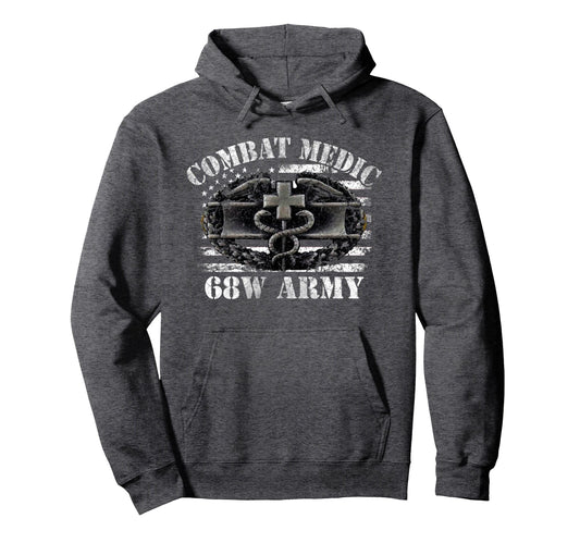 68W Combat Medic Us Army Veteran Medical Hoodie - Graphic Print Unisex - T-Shirt, Sweatshirt, Hoodie