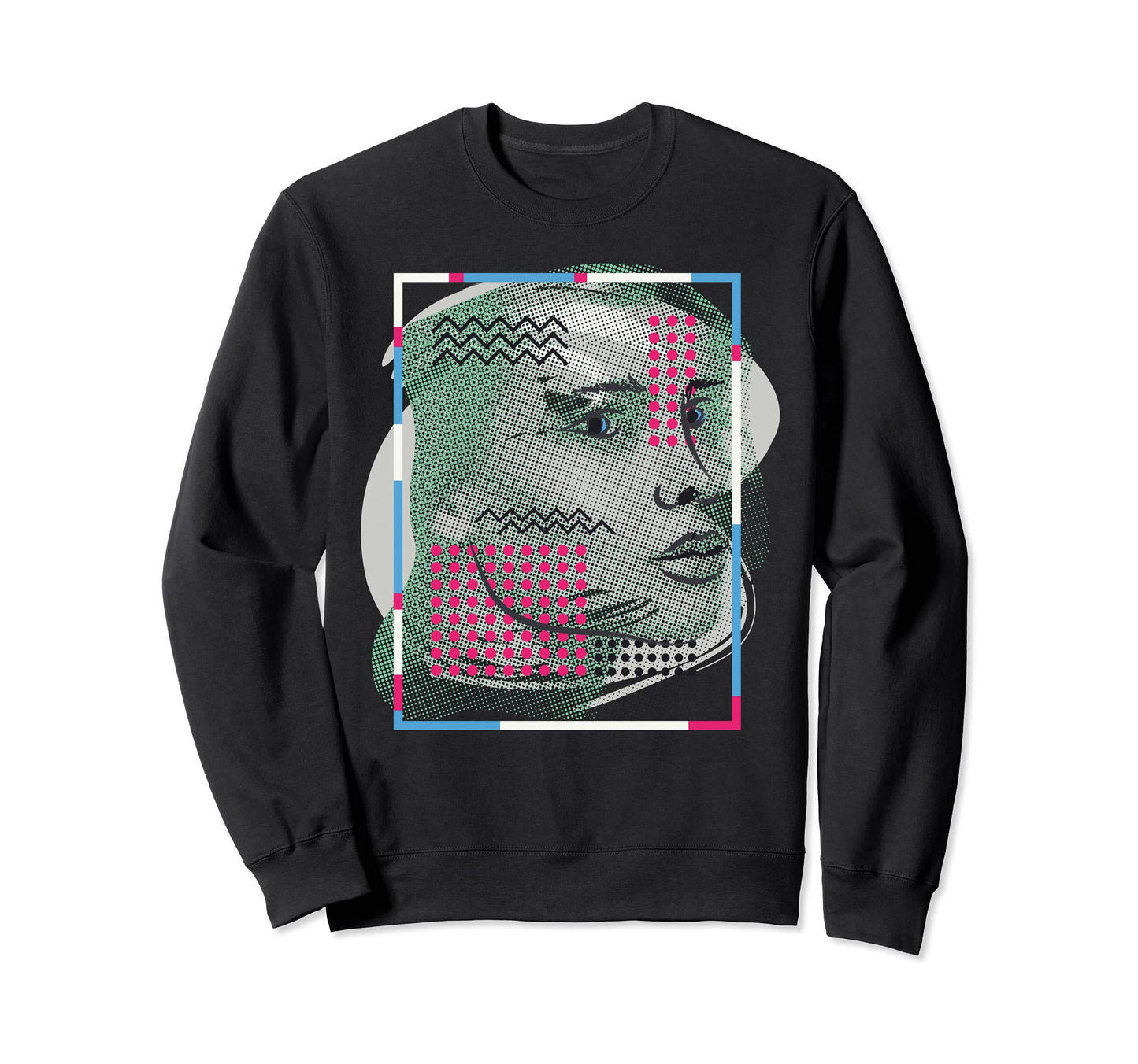 Pop Art 60S Face Portrait Comic Sweatshirt - Casual Everyday Wear Unisex - T-Shirt, Sweatshirt, Hoodie