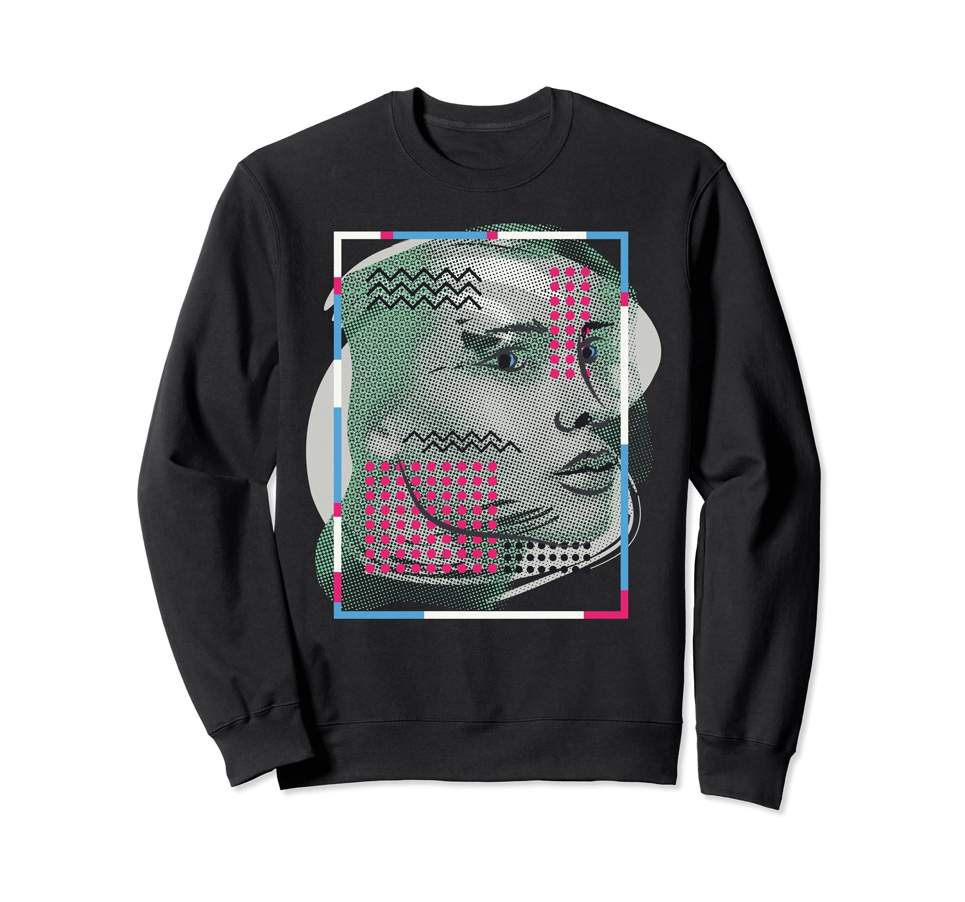 Pop Art 60S Face Portrait Comic Sweatshirt - Casual Everyday Wear Unisex - T-Shirt, Sweatshirt, Hoodie