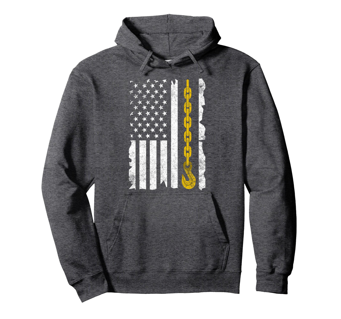 Funny Tow Truck Gift Us Flag Trucking Hoodie - Unique Graphic Men Women - T-Shirt, Sweatshirt, Hoodie