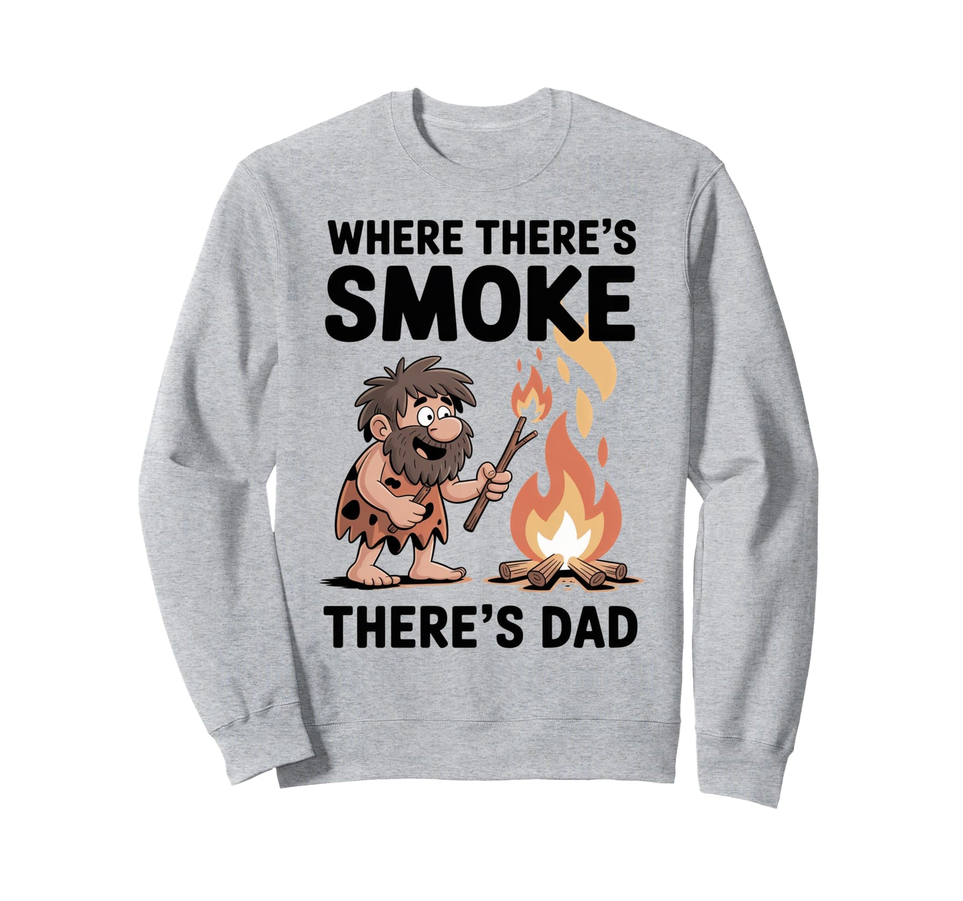 Funny Caveman Campfire Where Sweatshirt - Minimalist Print Men Women - T-Shirt, Sweatshirt, Hoodie
