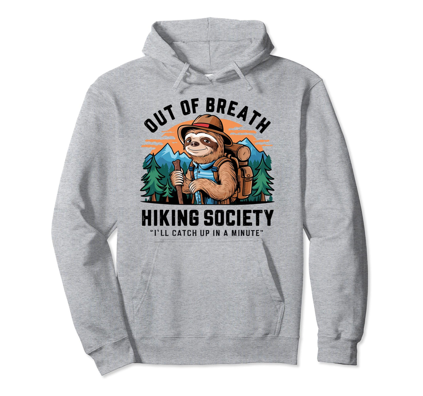 Out Breath Hiking Society Outdoor Camping Hoodie - Minimalist Print Unisex - T-Shirt, Sweatshirt, Hoodie