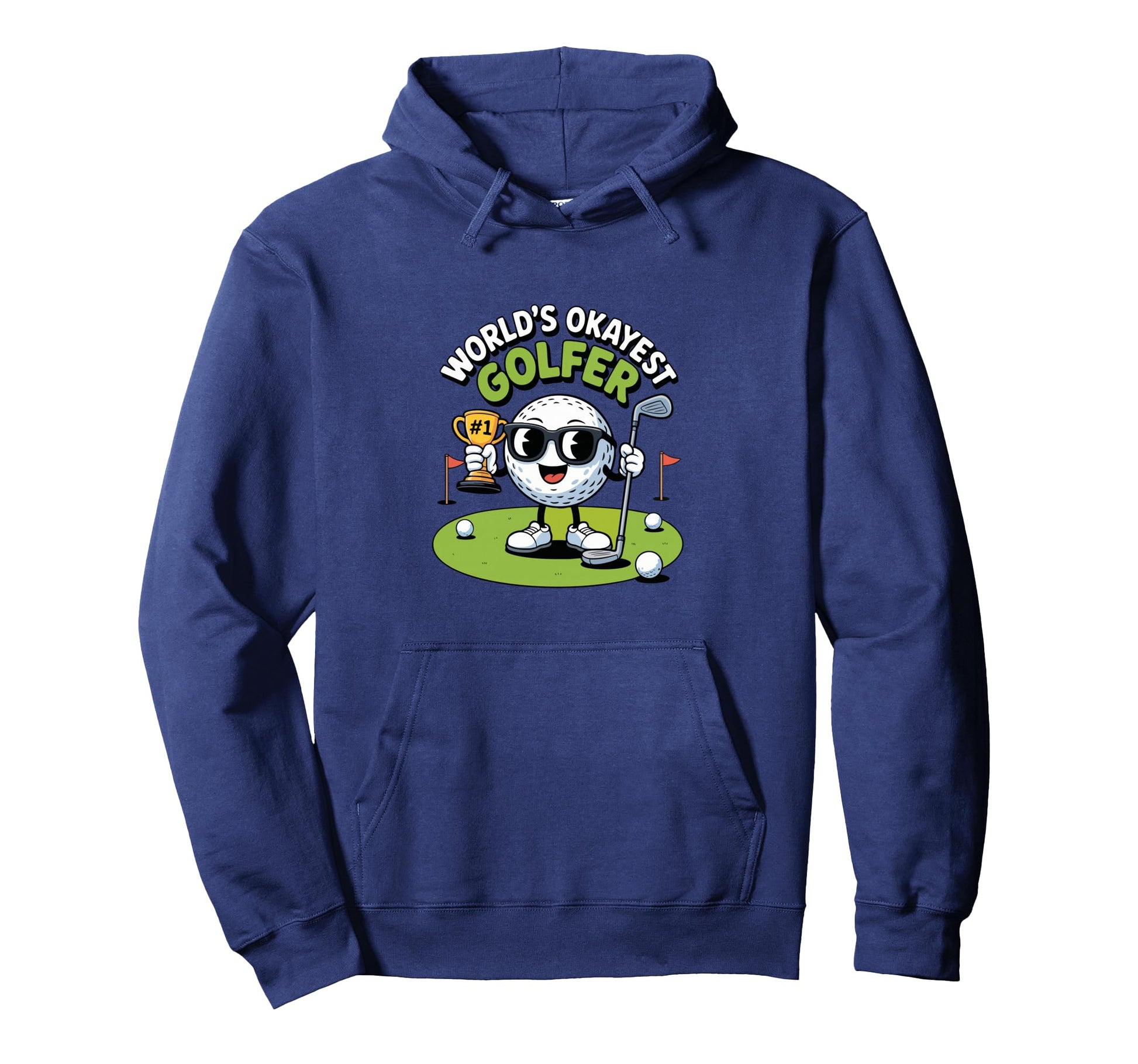 Worlds Okayest Golfer Funny Golf Ball Hoodie - Novelty Apparel for Adults - T-Shirt, Sweatshirt, Hoodie