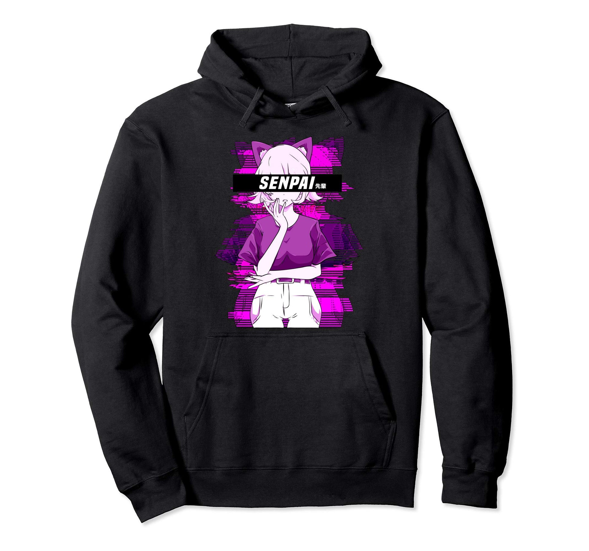 Senpai Anime Vaporwave Manga Waifu Notice Me Hoodie - Graphic Print Unisex - T-Shirt, Sweatshirt, Hoodie