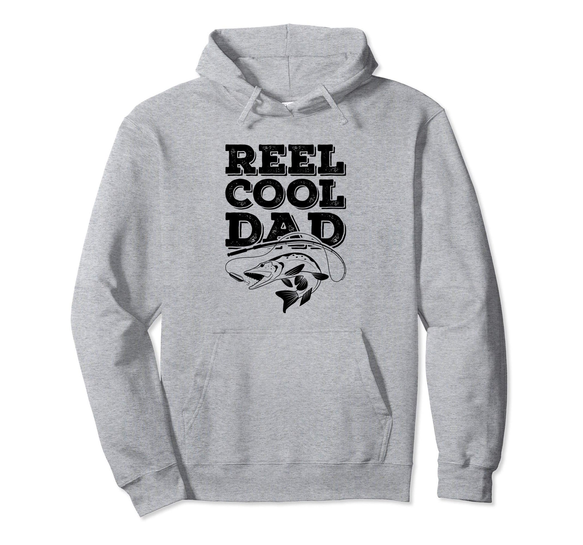 Reel Dad Fishing Gift Father Fisherman Hoodie - Graphic Print for Adults - T-Shirt, Sweatshirt, Hoodie