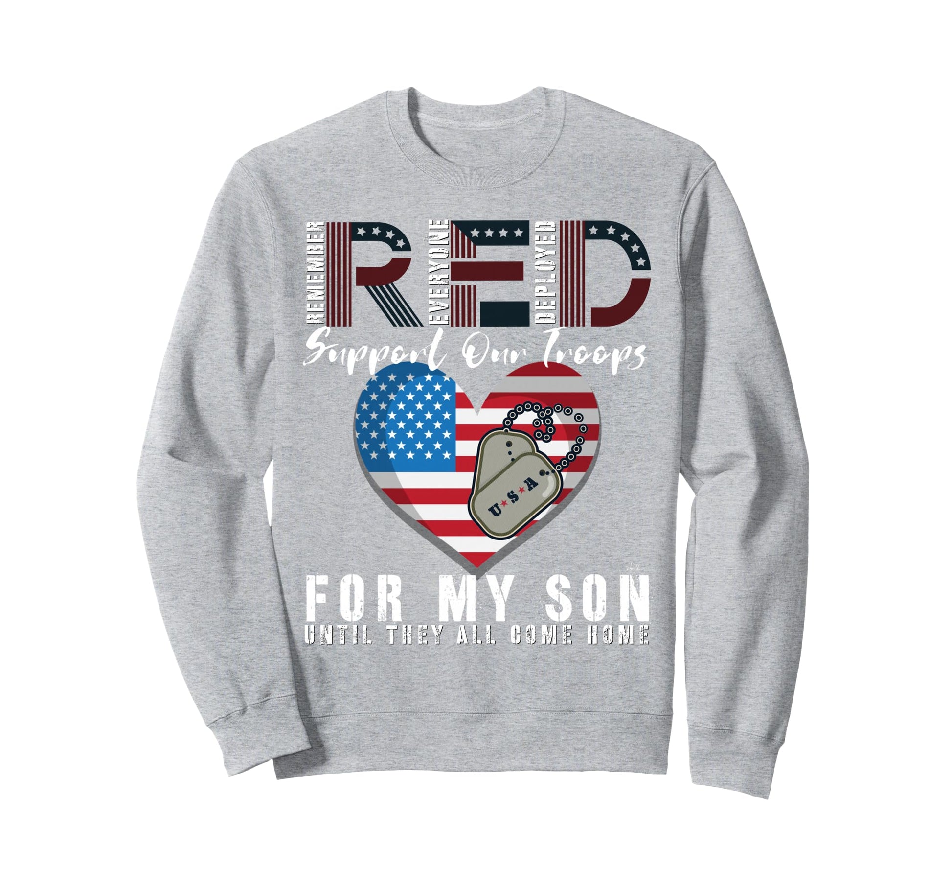 Red Friday Military I Wear Red My Son Sweatshirt - Graphic Print Men Women - T-Shirt, Sweatshirt, Hoodie