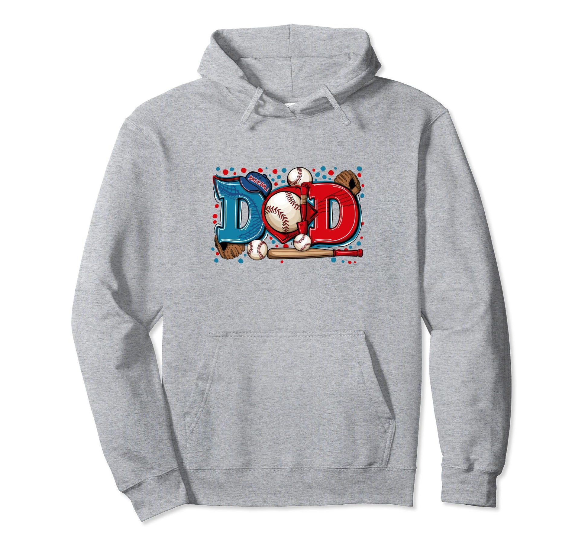 Dad Baseball Fathers Day Hoodie - Casual Everyday Wear Men Women - T-Shirt, Sweatshirt, Hoodie