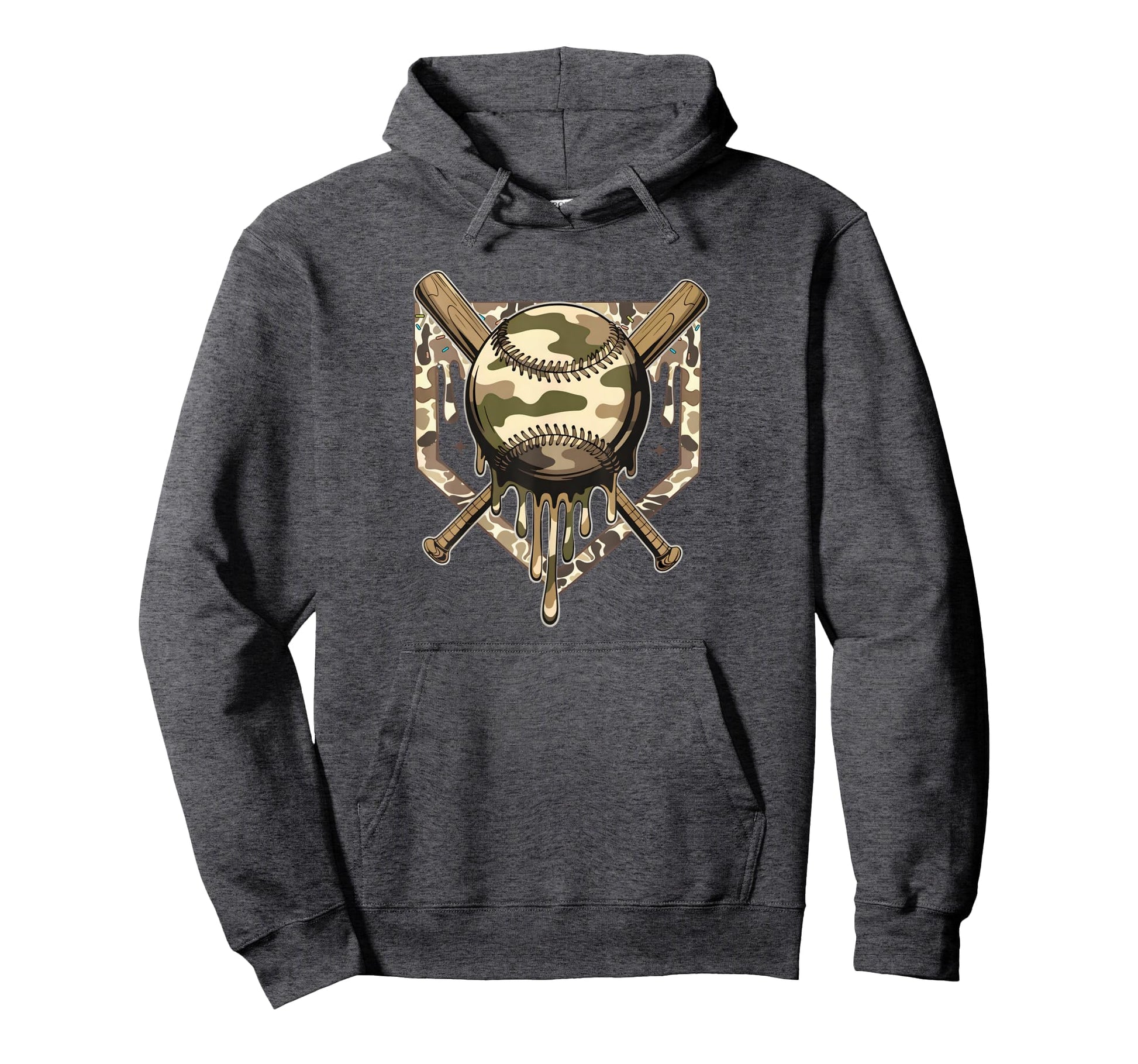 Dripping Baseball Camo Camouflage Game Day Hoodie - Streetwear Style Unisex - T-Shirt, Sweatshirt, Hoodie