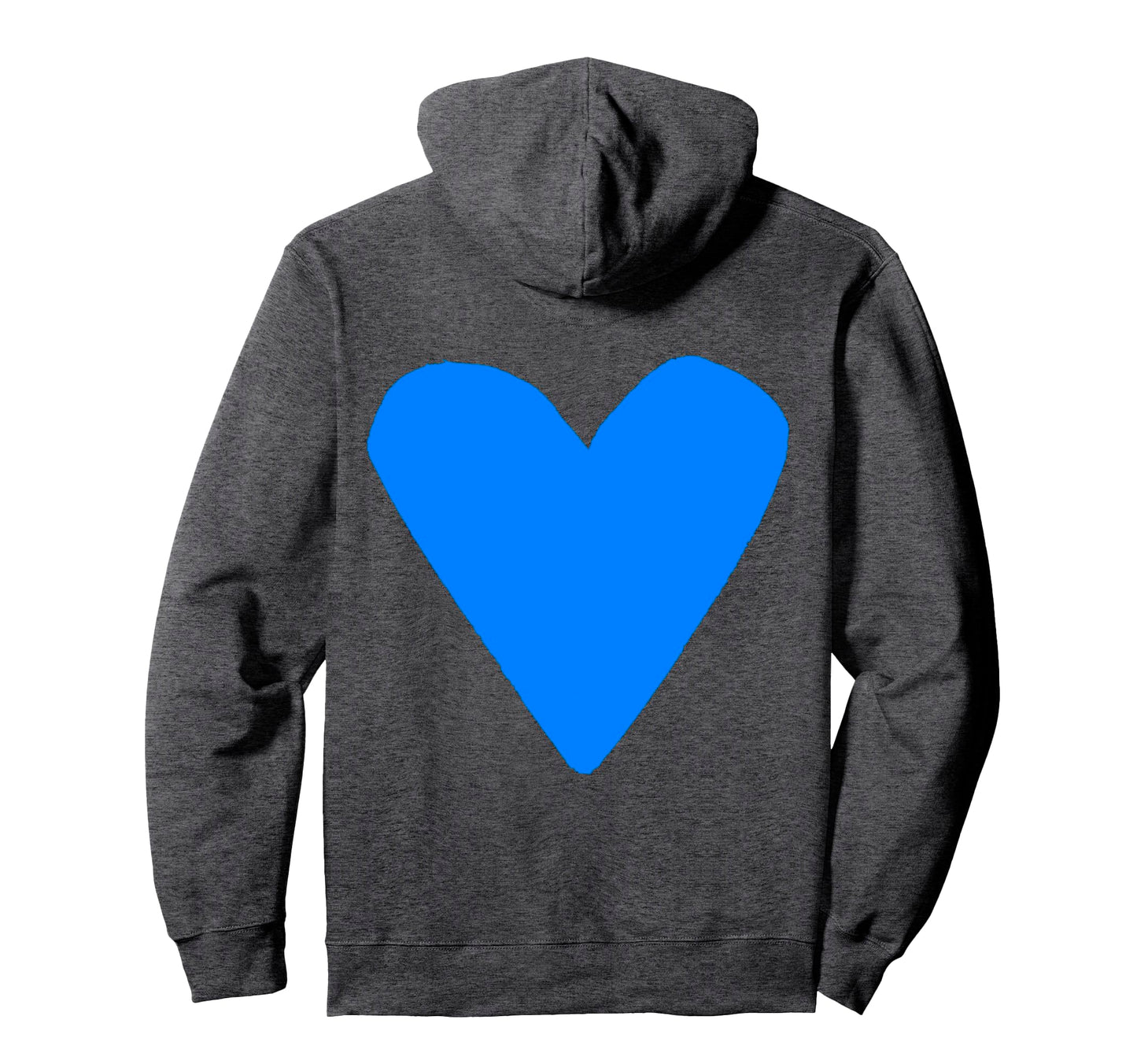 Blue Heart Back Hoodie - Trendy Graphic Men Women - T-Shirt, Sweatshirt, Hoodie