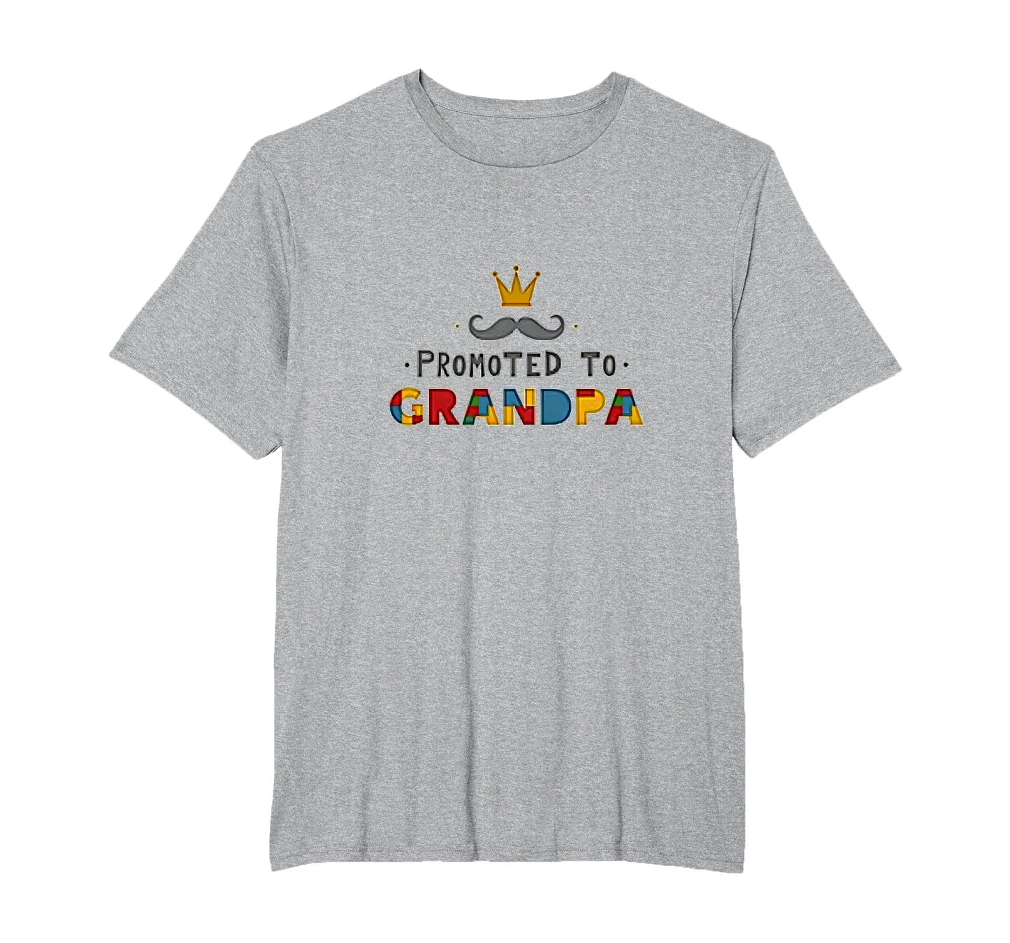 Promoted To Grandpa Royal Mustache T-Shirt - Aesthetic Graphic for Adults - T-Shirt, Sweatshirt, Hoodie