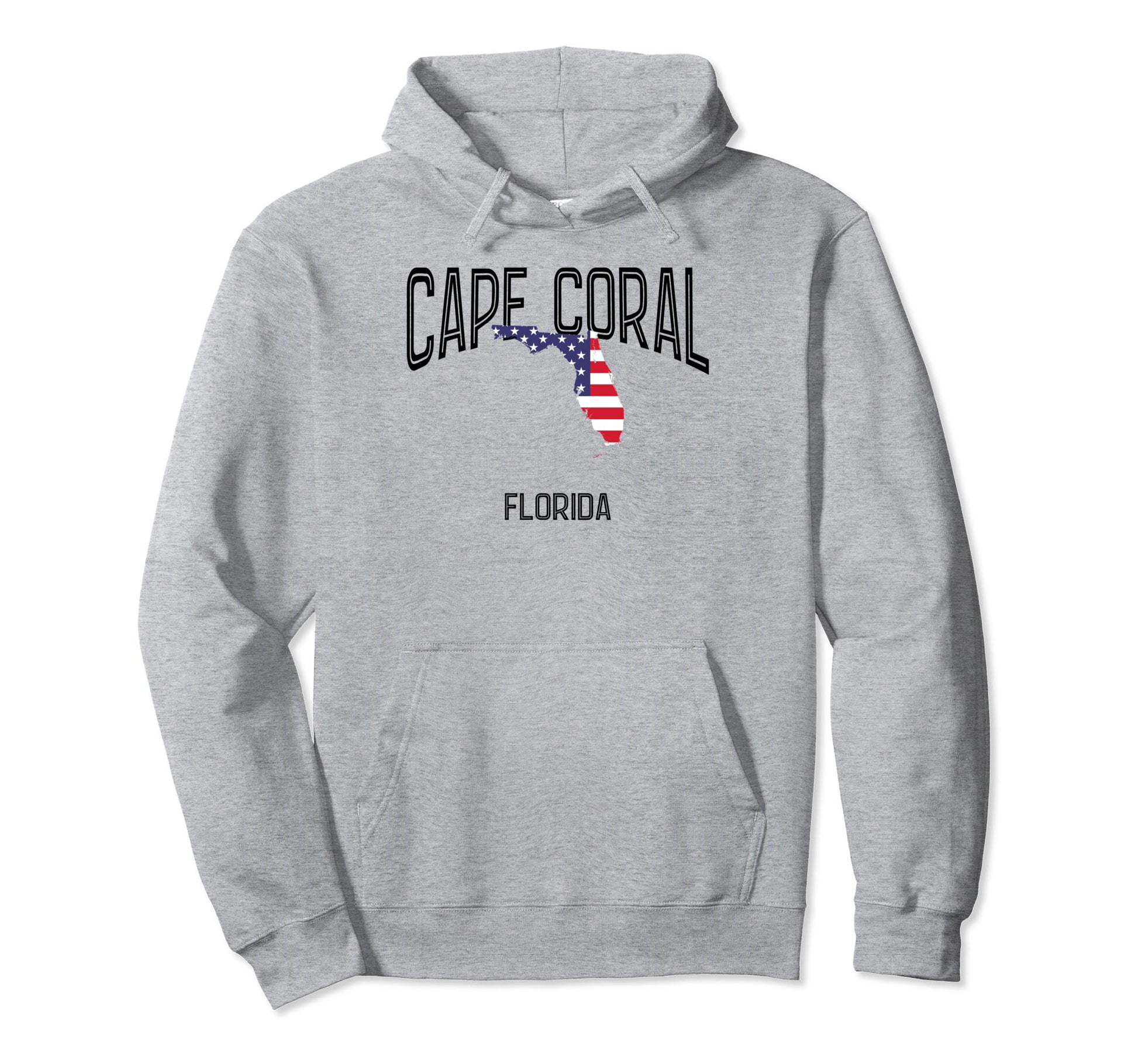 Cape Coral Florida Fl Throwback Usa Flag Hoodie - Fun Novelty Design Unisex - T-Shirt, Sweatshirt, Hoodie