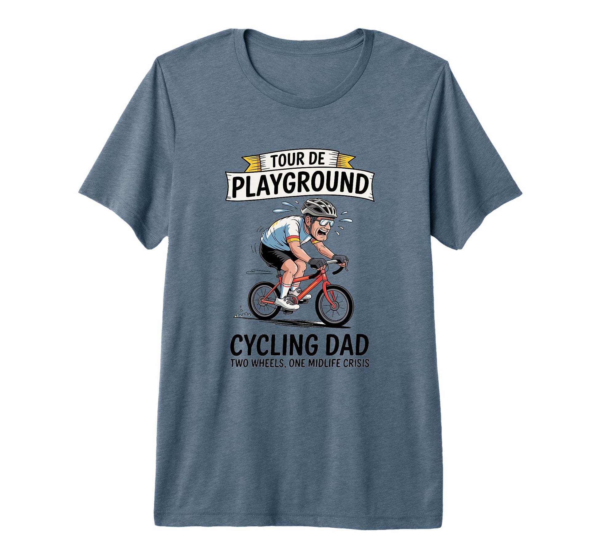 Tour De Playground Cycling Dad Midlife T-Shirt - Unique Graphic Men Women - T-Shirt, Sweatshirt, Hoodie