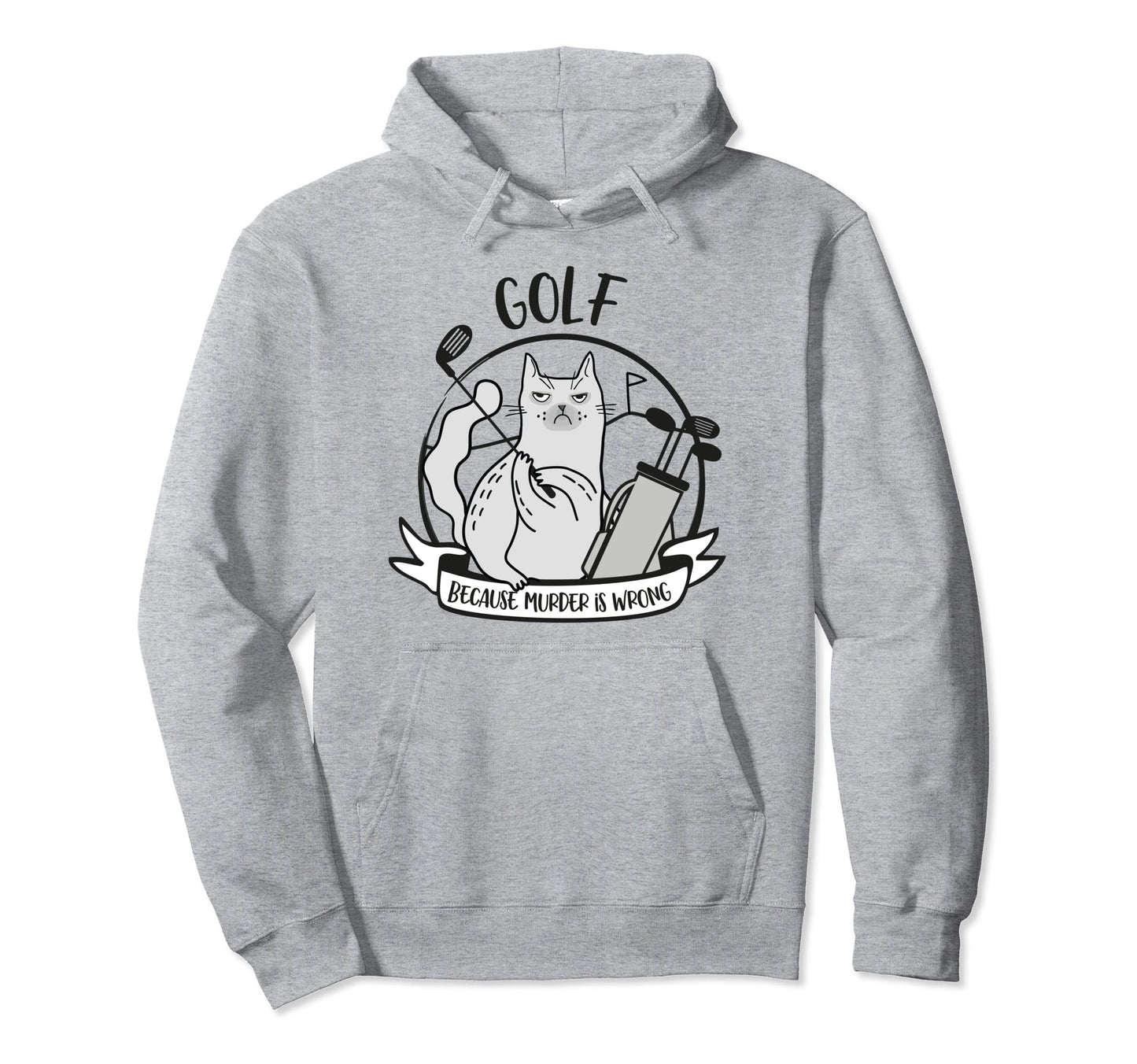 Funny Golf Cat Anti Social Golfer Dad Hoodie - Minimalist Print Men Women - T-Shirt, Sweatshirt, Hoodie