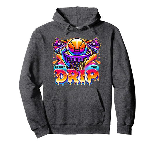 Basketball Drip Ice Cream Dripping Respect Hoodie - Graphic Print Unisex - T-Shirt, Sweatshirt, Hoodie