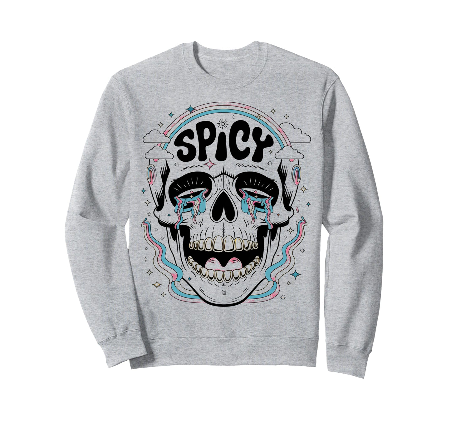 Gothic Skeleton Meme Face Spicy Sweatshirt - Trendy Graphic Unisex - T-Shirt, Sweatshirt, Hoodie