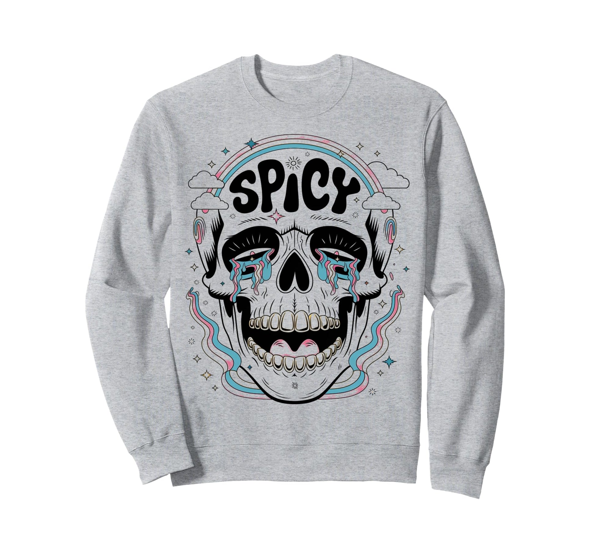 Gothic Skeleton Meme Face Spicy Sweatshirt - Trendy Graphic Unisex - T-Shirt, Sweatshirt, Hoodie