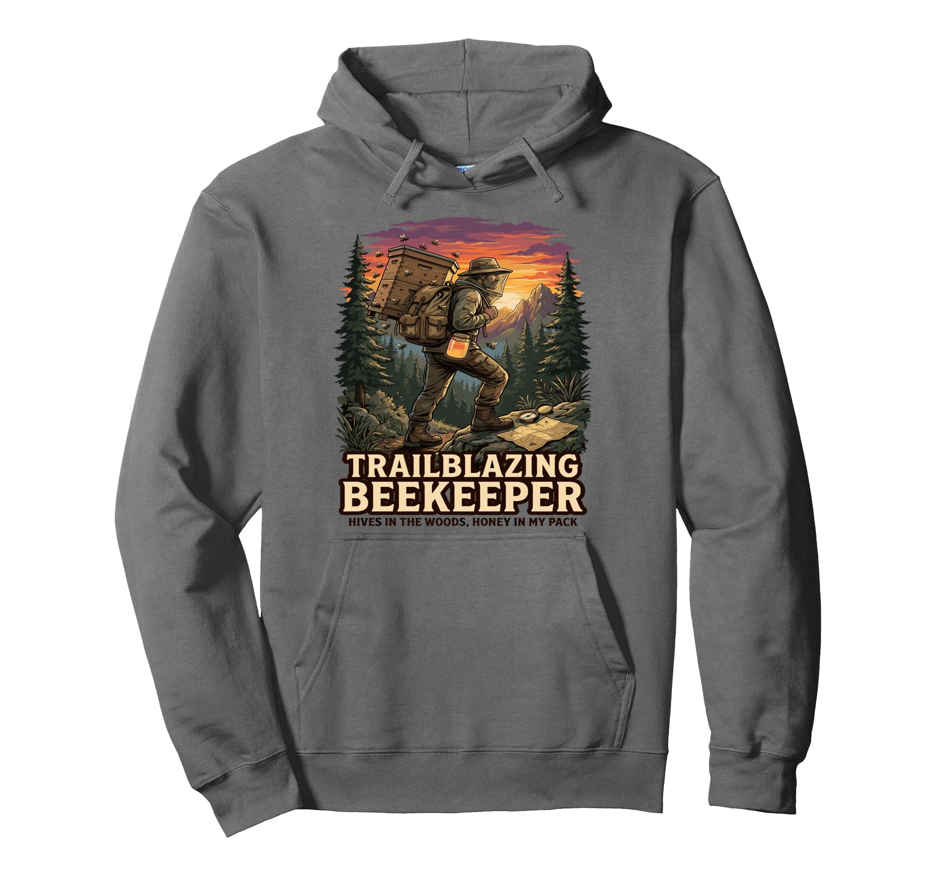 Beekeeper Dad Bee Lover Honeycomb Hoodie - Custom Art Print Men Women - T-Shirt, Sweatshirt, Hoodie