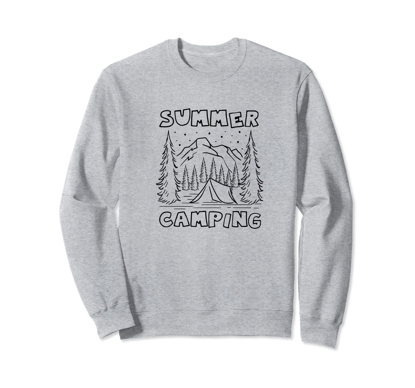 Camping Hiking Nature Mountains Camper Sweatshirt - Minimalist Print Unisex - T-Shirt, Sweatshirt, Hoodie