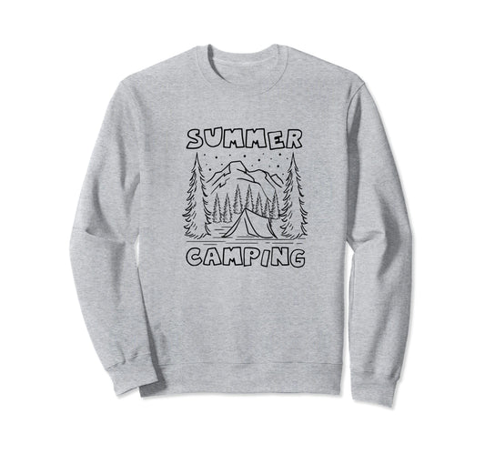 Camping Hiking Nature Mountains Camper Sweatshirt - Minimalist Print Unisex - T-Shirt, Sweatshirt, Hoodie