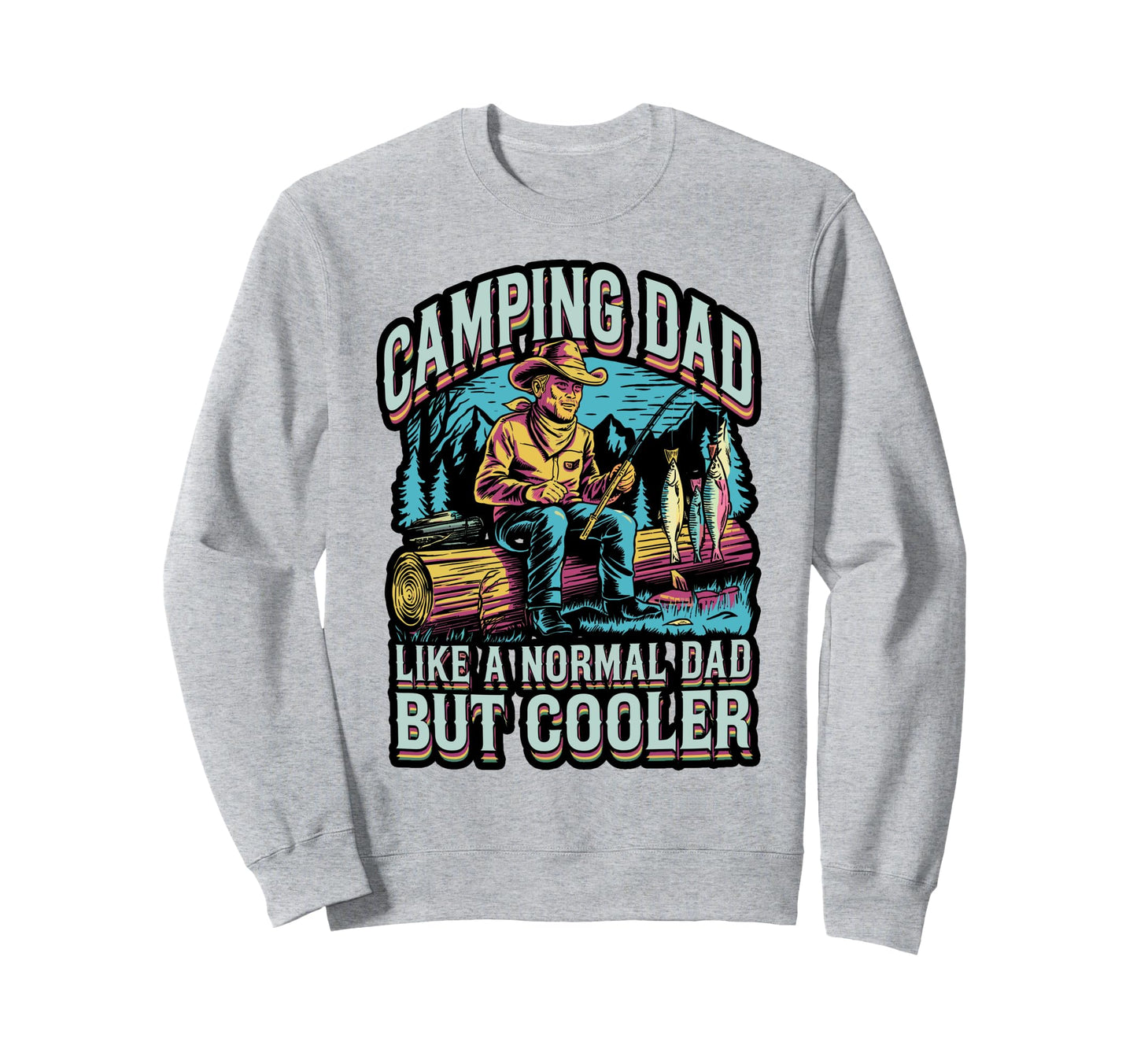 Funny Camping Dad Art Sweatshirt - Minimalist Print for Adults - T-Shirt, Sweatshirt, Hoodie