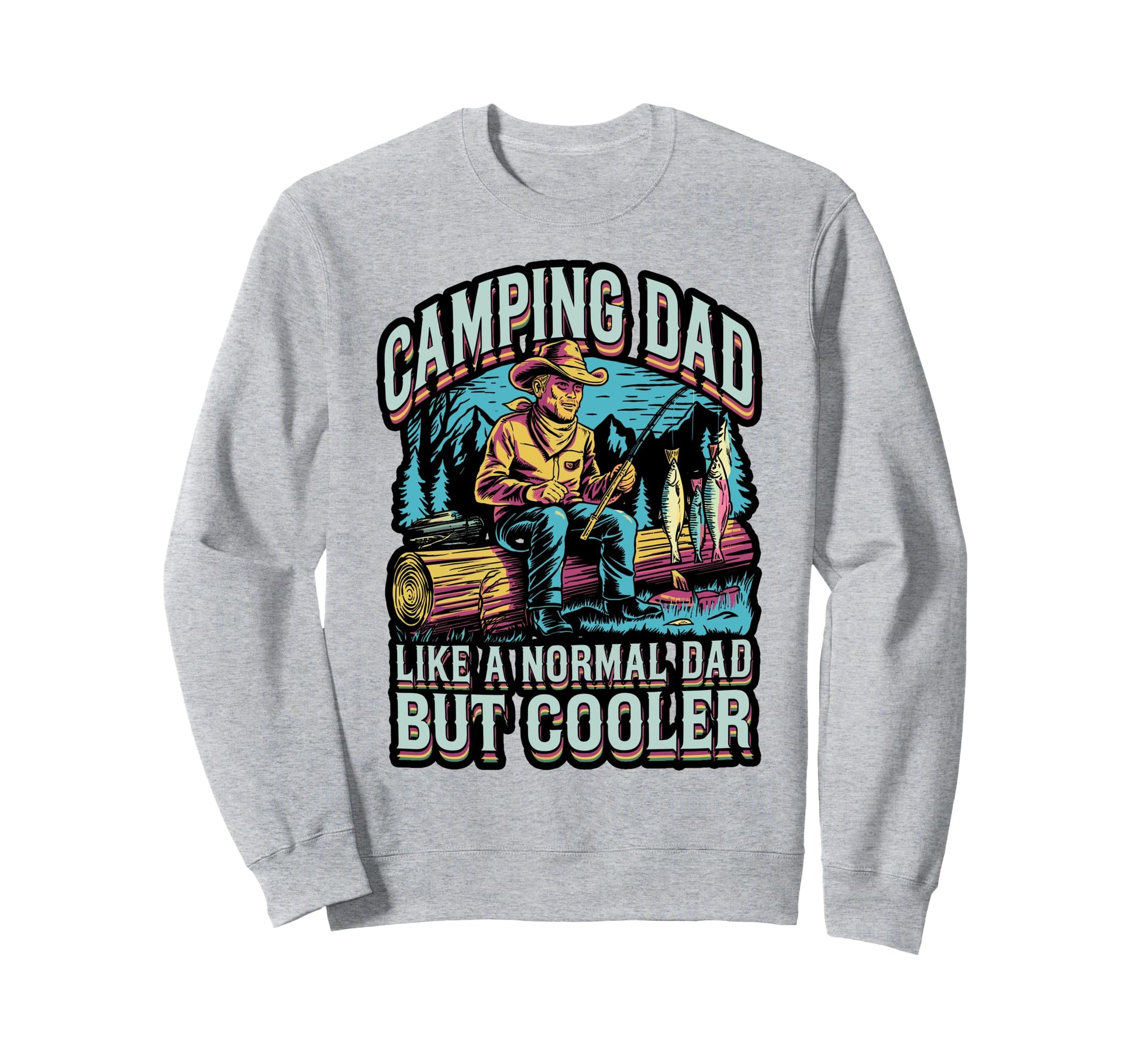 Funny Camping Dad Art Sweatshirt - Minimalist Print for Adults - T-Shirt, Sweatshirt, Hoodie