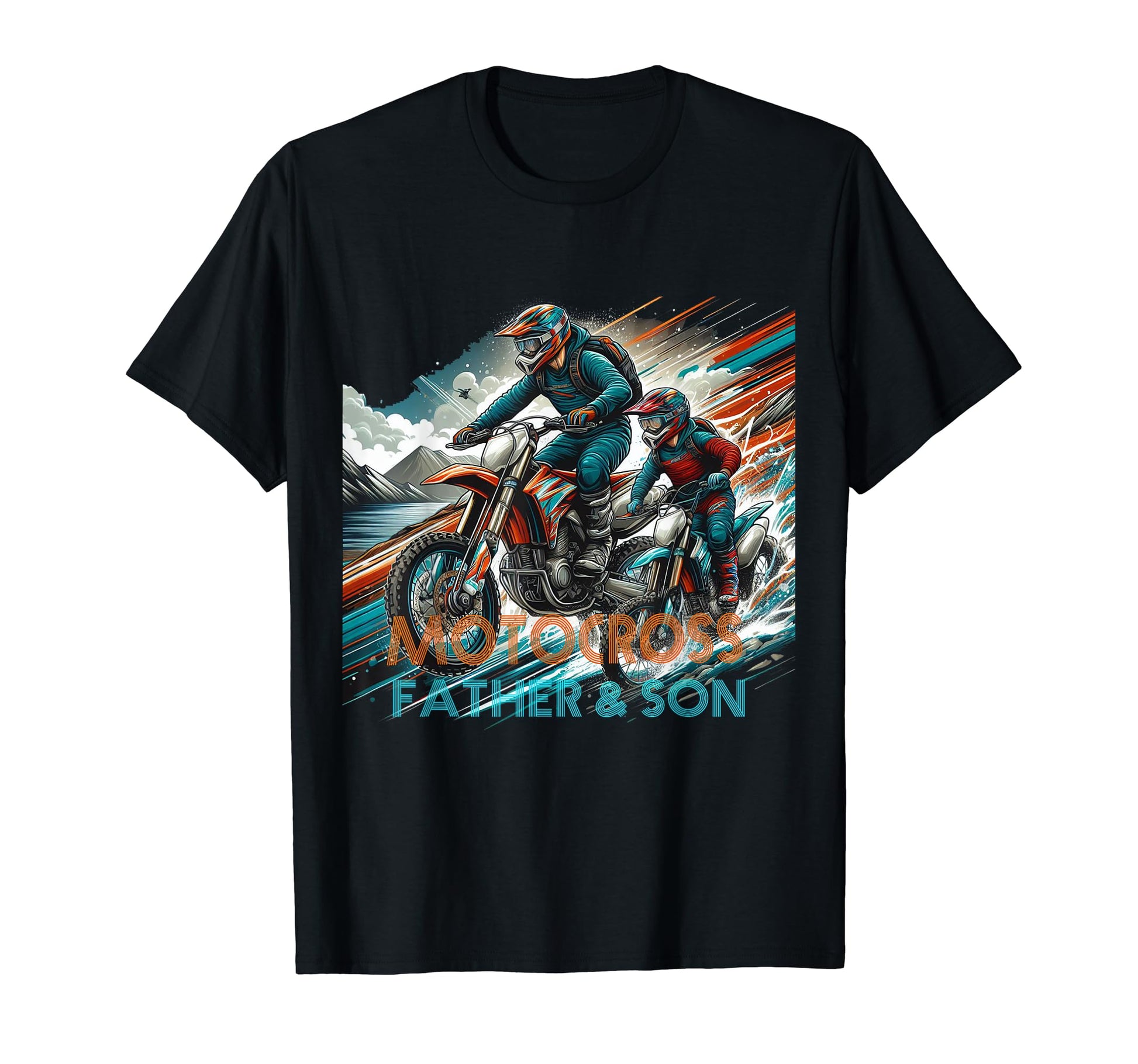 Dad Dirt Bike Rider Son Motocross 2024 T-Shirt - Novelty Apparel Men Women - T-Shirt, Sweatshirt, Hoodie