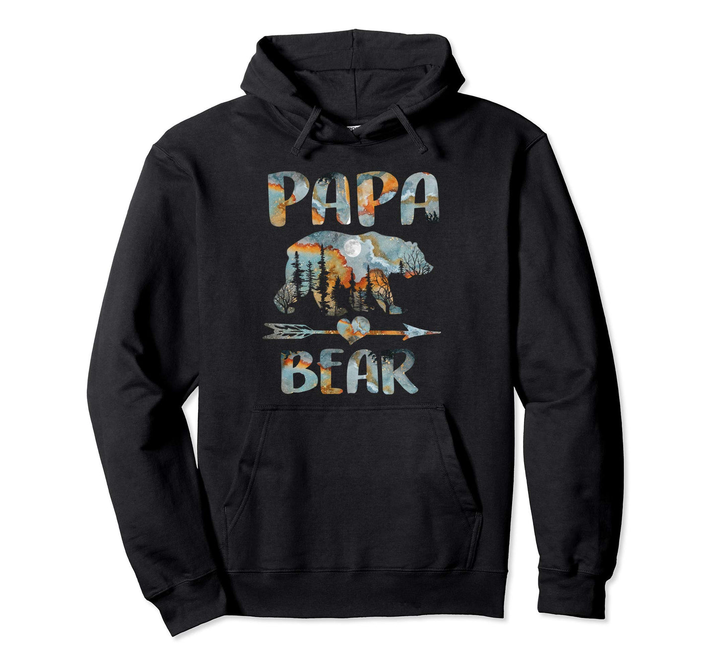 Papa Bear Matching Family Bear Camping Dad Hoodie - Unique Graphic Unisex - T-Shirt, Sweatshirt, Hoodie