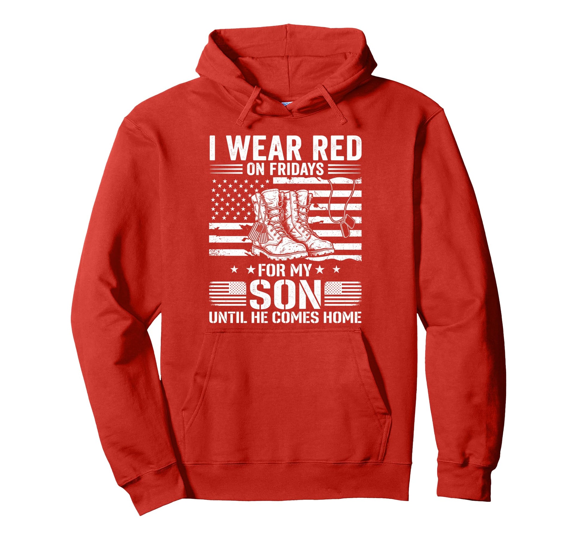 I Wear Red Fridays My Son Veterans Family Hoodie - Minimalist Print Unisex - T-Shirt, Sweatshirt, Hoodie