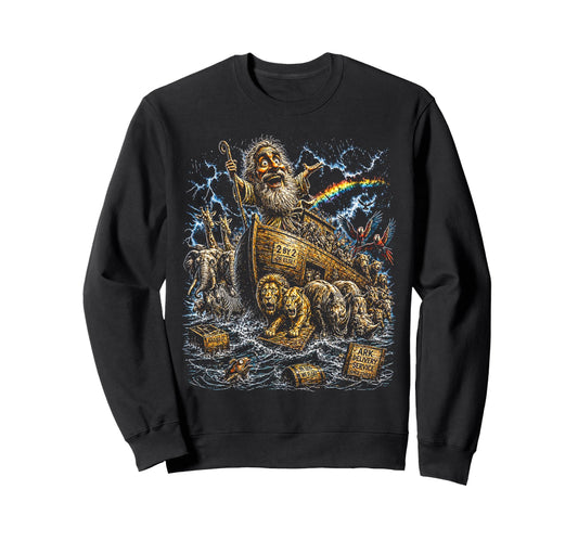 80S Noahs Ark Boat Streetwear Sweatshirt - Novelty Apparel Unisex - T-Shirt, Sweatshirt, Hoodie
