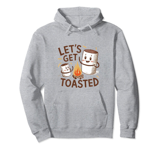 Camping Lets Get Toasted Camper Dad Hoodie - Minimalist Print for Adults - T-Shirt, Sweatshirt, Hoodie