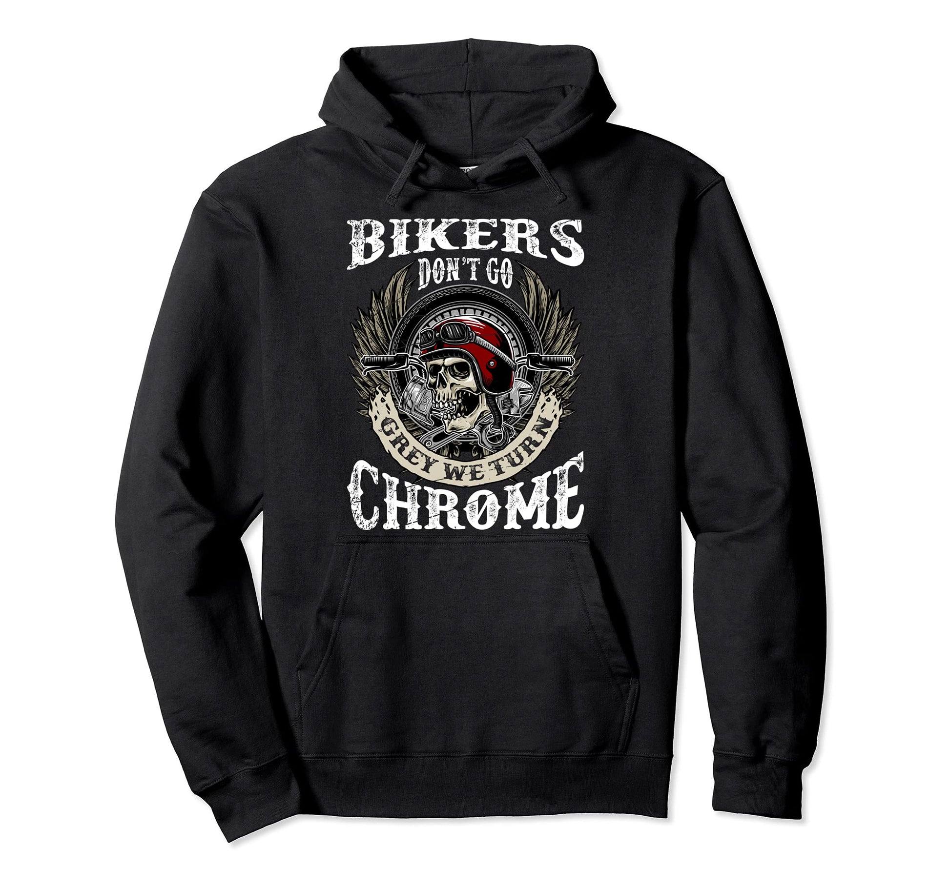 Funny Motorcycle Biker Skull Helmet Hoodie - Novelty Apparel Men Women - T-Shirt, Sweatshirt, Hoodie