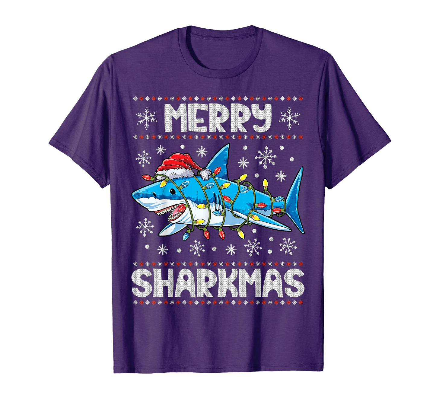 Merry Sharkmas Sharkmas Santa T-Shirt - Casual Everyday Wear for Adults - T-Shirt, Sweatshirt, Hoodie