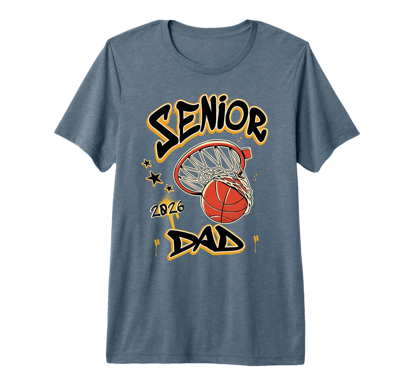 Proud Senior Basketball Dad 2026 T-Shirt - Minimalist Print for Adults - T-Shirt, Sweatshirt, Hoodie