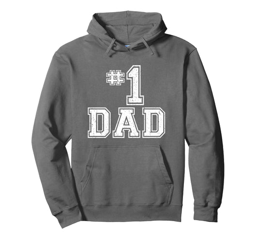 1 Dad Number One Fathers Day Dad Hoodie - Custom Art Print for Adults - T-Shirt, Sweatshirt, Hoodie