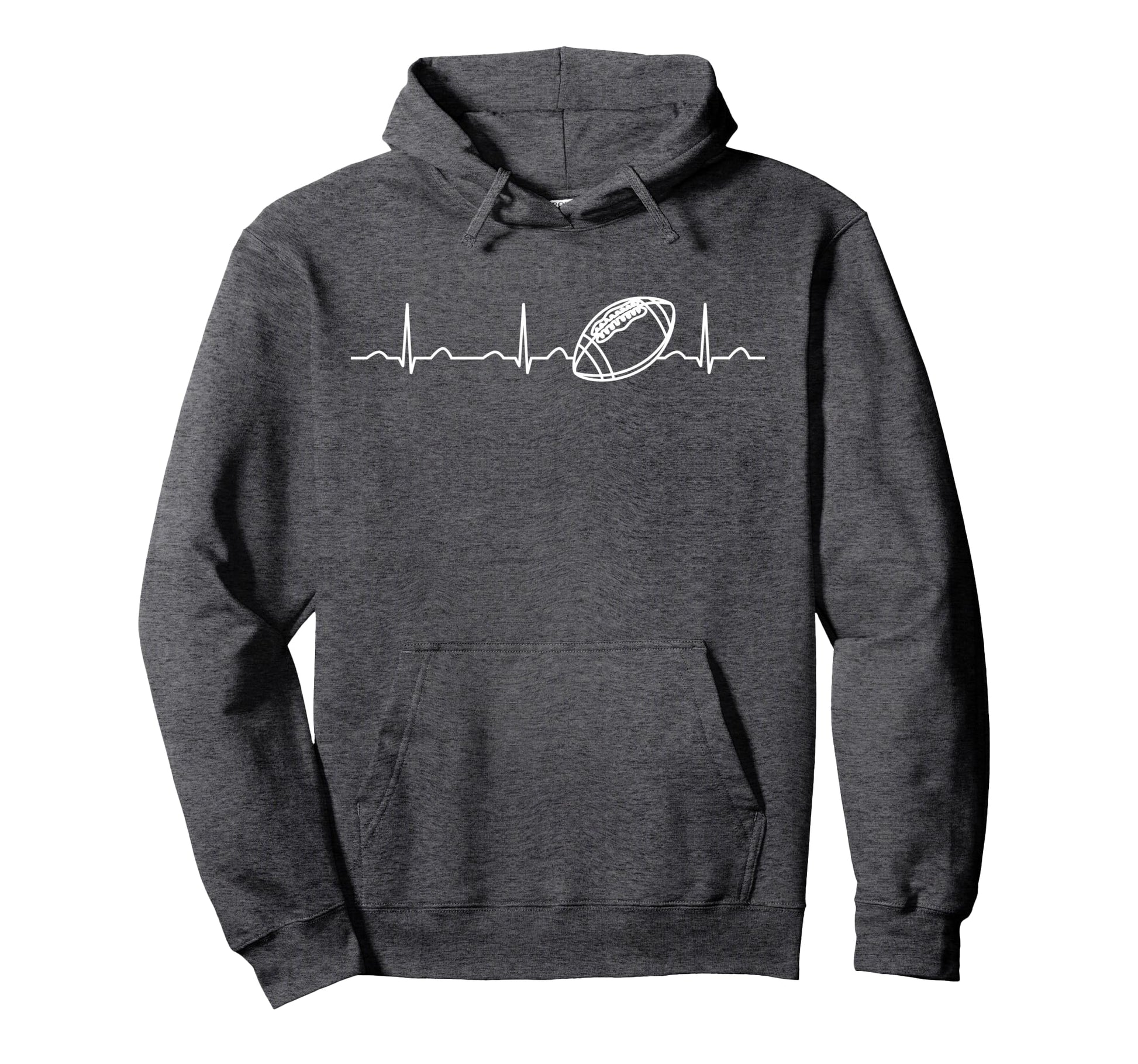 Funny Football Ball Heartbeat Fan Hoodie - Unique Graphic for Adults - T-Shirt, Sweatshirt, Hoodie