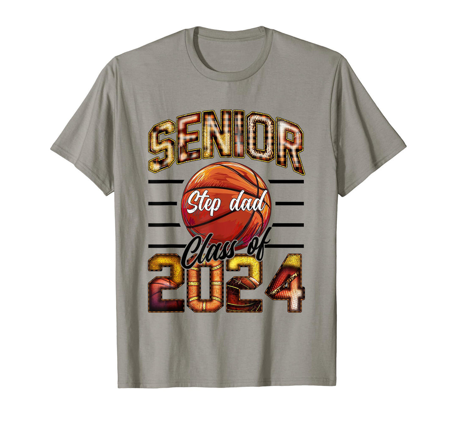 Senior Step Dad Class 2024 Parent T-Shirt - Novelty Apparel Unisex - T-Shirt, Sweatshirt, Hoodie