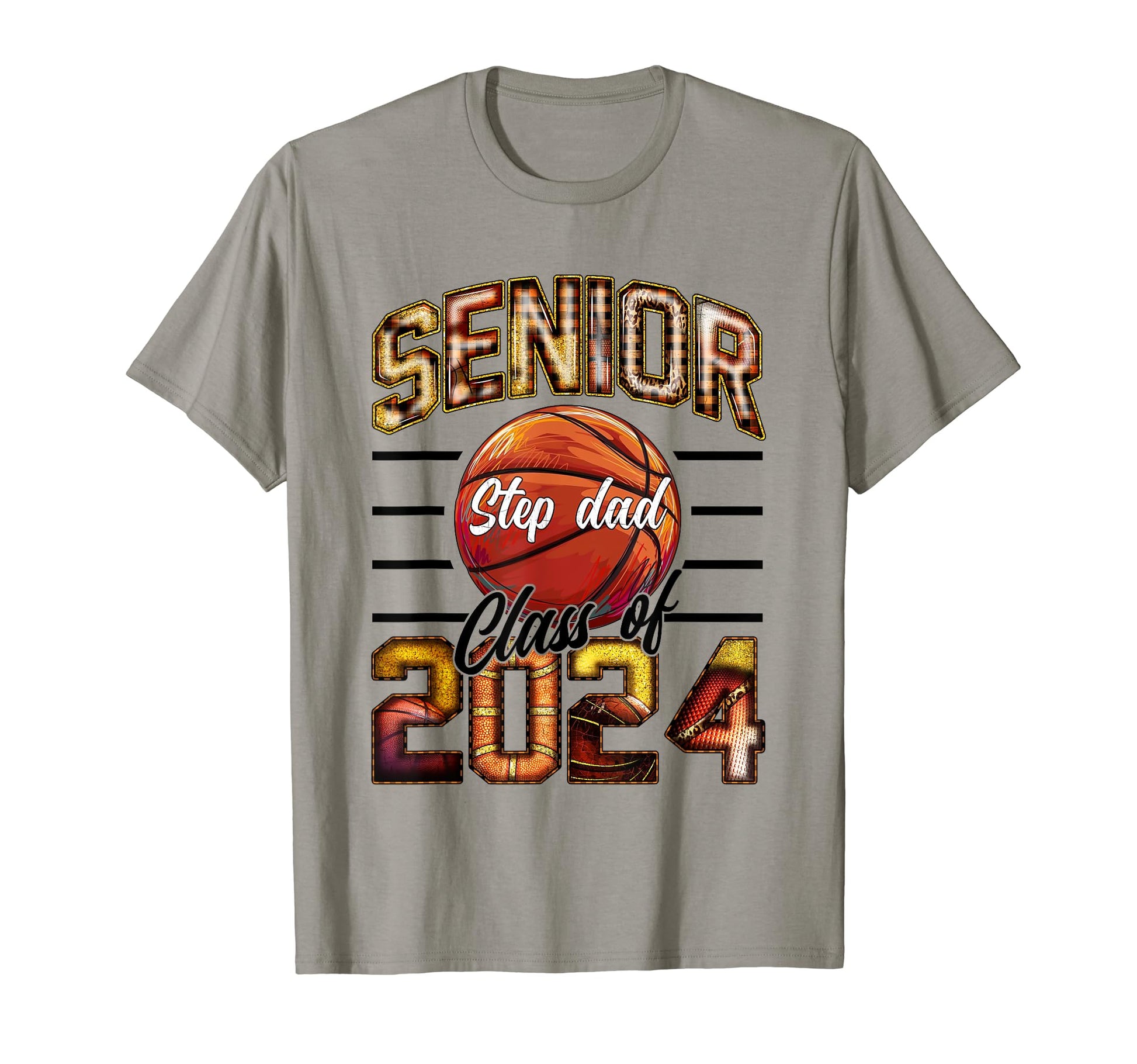 Senior Step Dad Class 2024 Parent T-Shirt - Novelty Apparel Unisex - T-Shirt, Sweatshirt, Hoodie