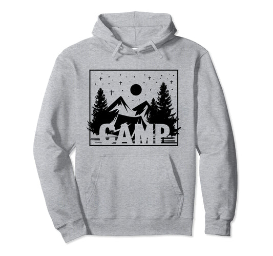 Camper Hiking Mountains Adventure Hoodie - Fun Novelty Design Men Women - T-Shirt, Sweatshirt, Hoodie