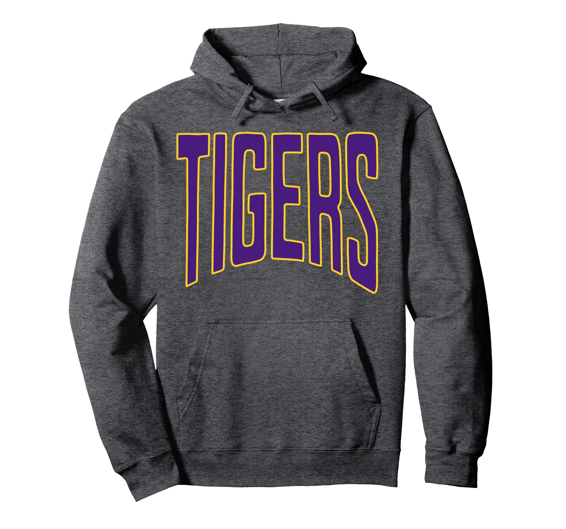Tigers School Mascot Purple And Gold Hoodie - Streetwear Style for Adults - T-Shirt, Sweatshirt, Hoodie