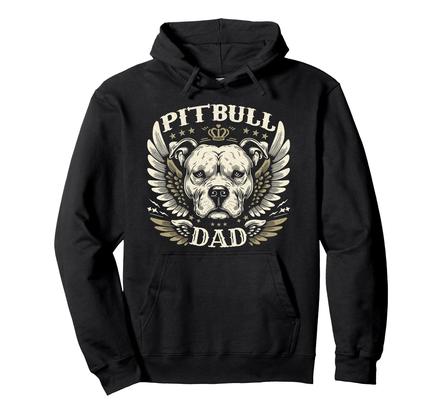 Pitbull Dad Biker Wings Motorcycle Hoodie - Custom Art Print for Adults - T-Shirt, Sweatshirt, Hoodie