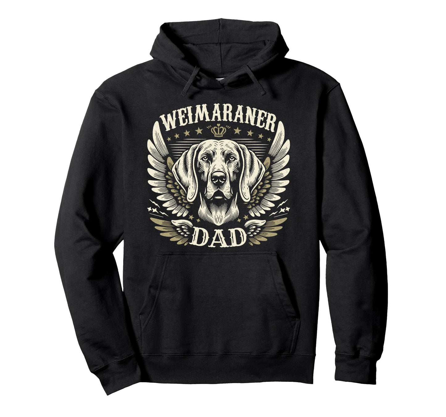 Weimaraner Dad Biker Wings Motorcycle Hoodie - Custom Art Print Men Women - T-Shirt, Sweatshirt, Hoodie