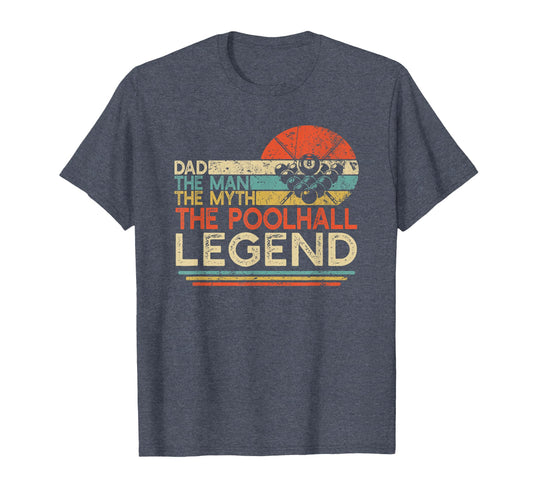 Billiard Player Dad Myth Poolhall T-Shirt - Custom Art Print Men Women - T-Shirt, Sweatshirt, Hoodie