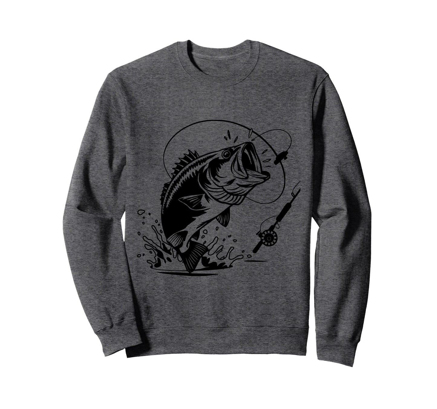 Funny Dad Bass Fishing Fish Jumping Sweatshirt - Graphic Print Unisex - T-Shirt, Sweatshirt, Hoodie
