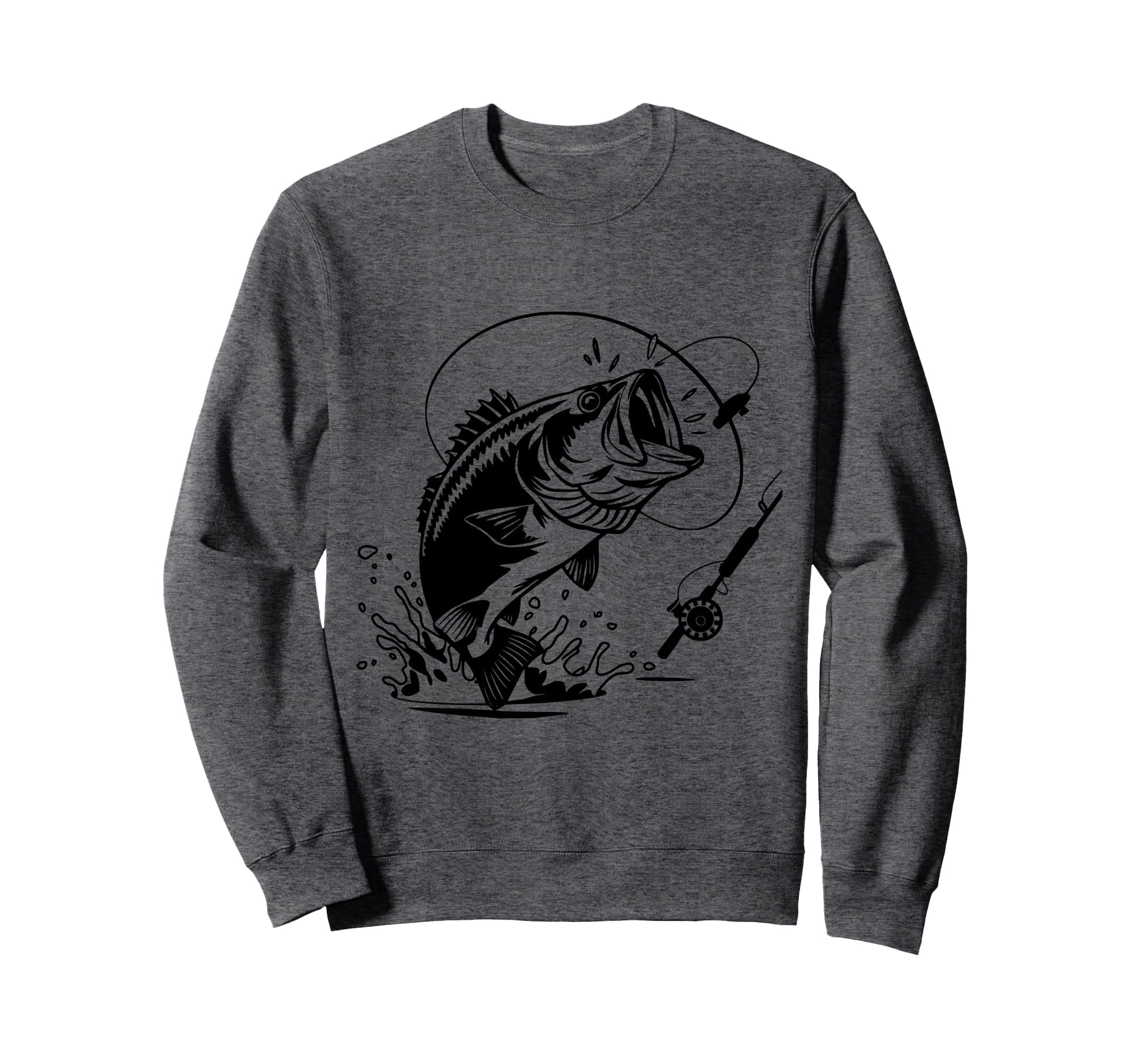 Funny Dad Bass Fishing Fish Jumping Sweatshirt - Graphic Print Unisex - T-Shirt, Sweatshirt, Hoodie