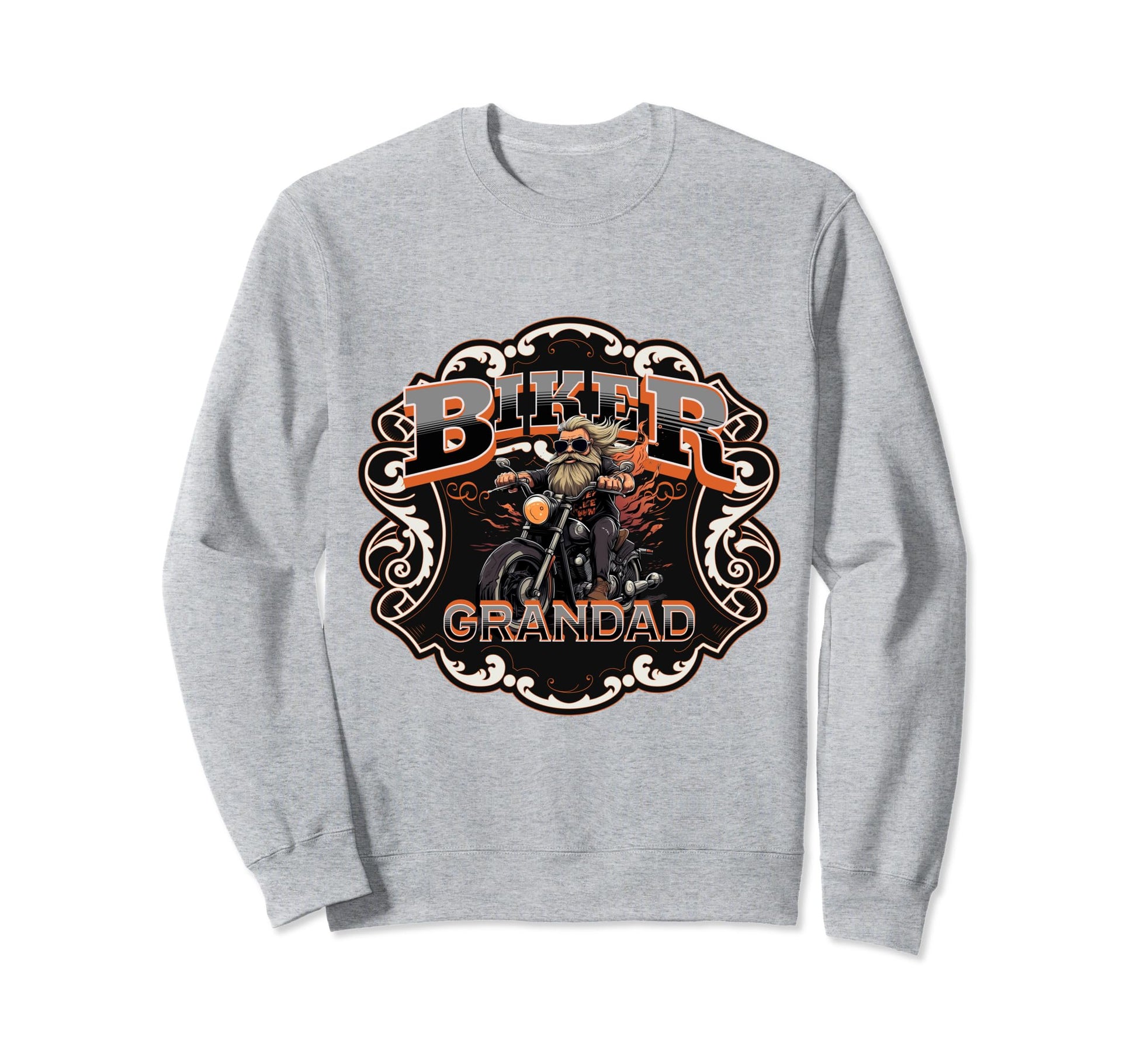 Mens Motorbike Biker Grandpa Sweatshirt - Custom Art Print for Adults - T-Shirt, Sweatshirt, Hoodie