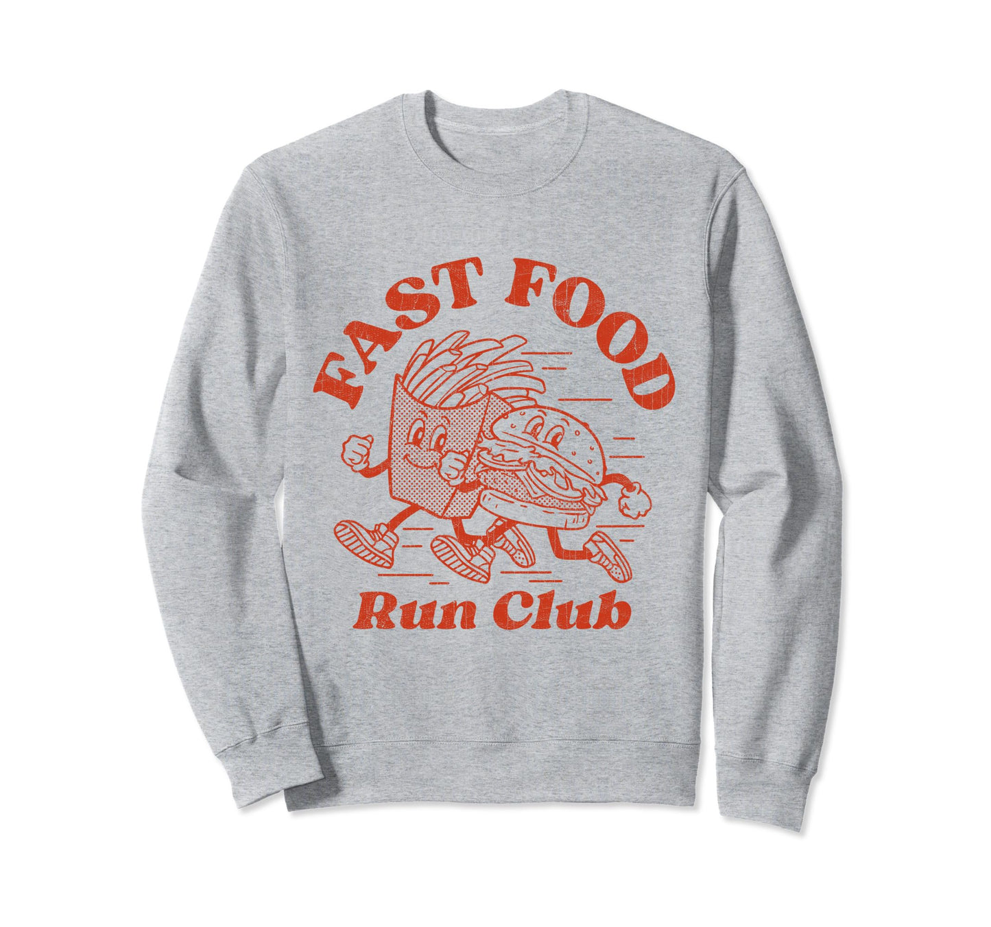 Funny Fast Food Running Track Workout Sweatshirt - Trendy Graphic Unisex - T-Shirt, Sweatshirt, Hoodie