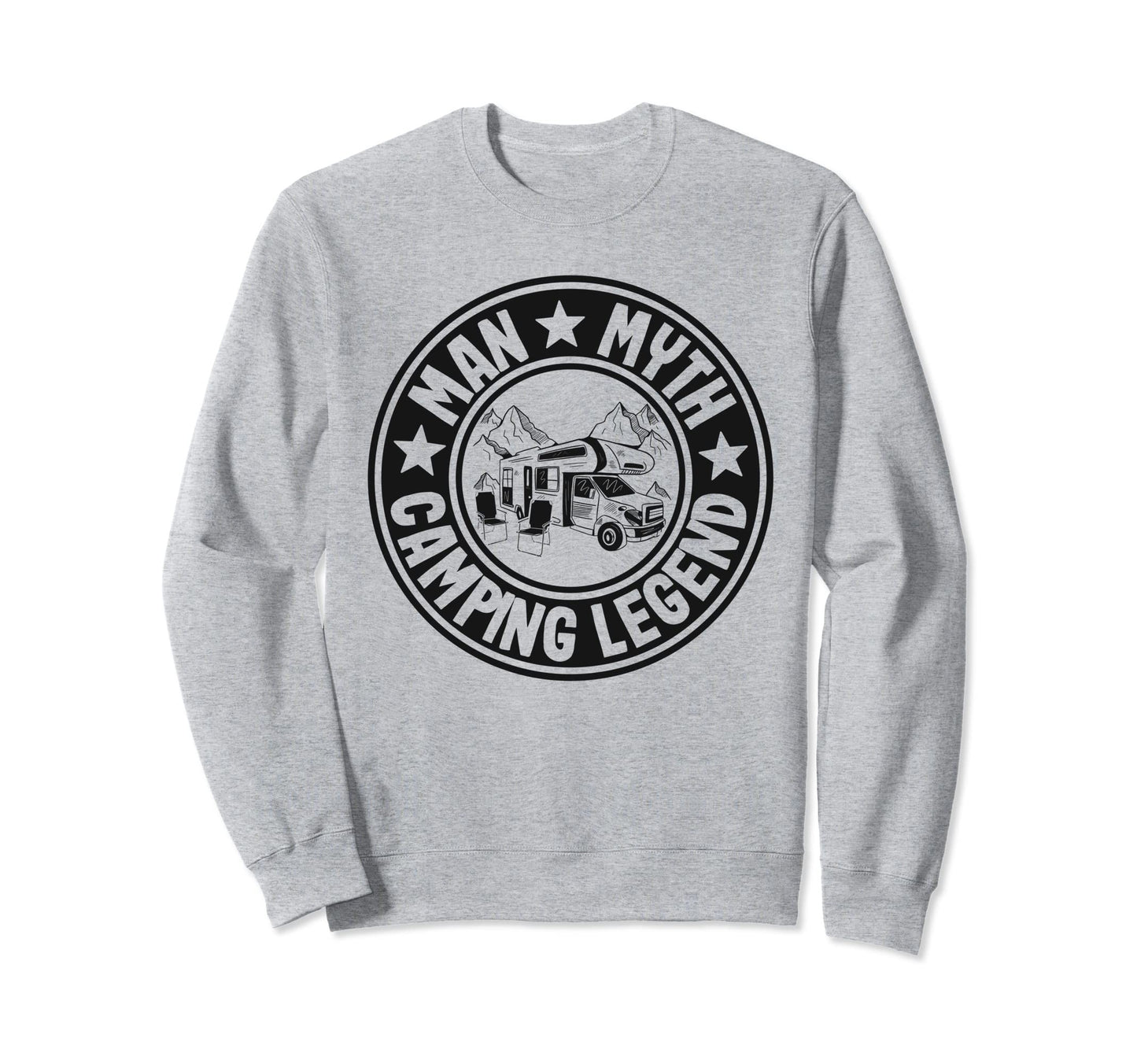 Myth Camping Legend Rv Camper Dad Sweatshirt - Novelty Apparel for Adults - T-Shirt, Sweatshirt, Hoodie